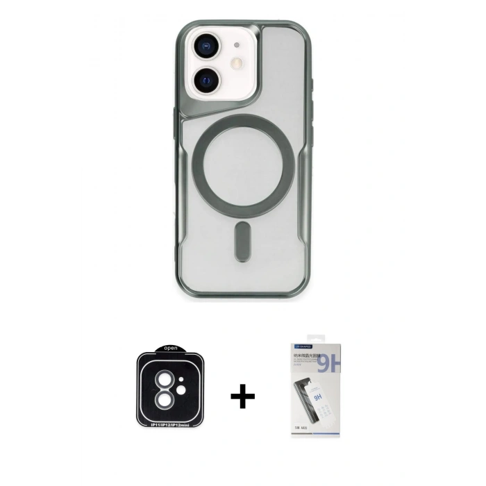 MARSİLYAN™- iPhone 11 Kılıf Yadigar Klasik Özel Seri - Şeffaf Uv Polymer Nano Ekran Koruyucu + PVD Metal Kamera Lens - YL