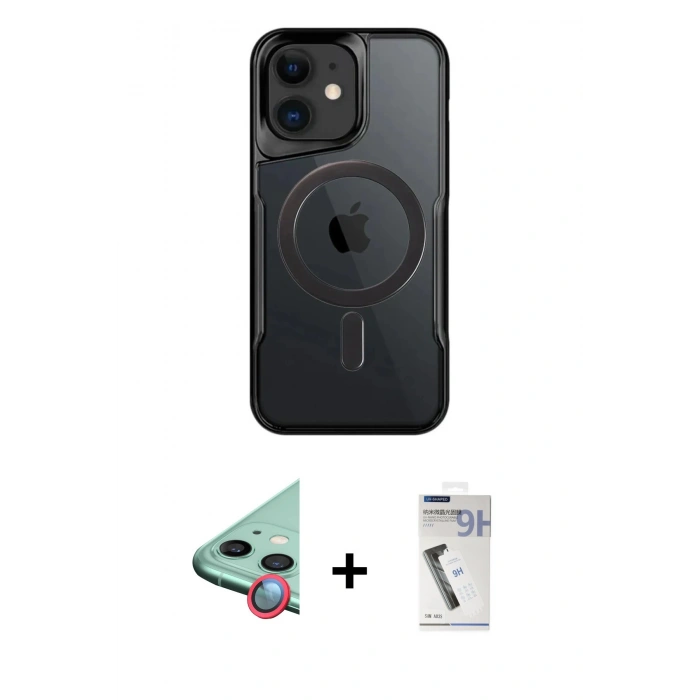 MARSİLYAN™- iPhone 11 Kılıf Yadigar Klasik Özel Seri - Şeffaf Uv Polymer Nano Ekran Koruyucu + Raze Metal Kamera Lens - KI