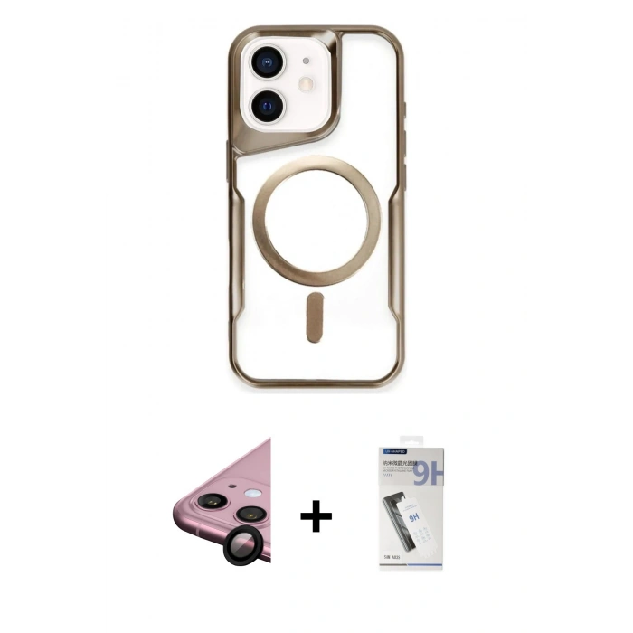 MARSİLYAN™- iPhone 11 Kılıf Yadigar Klasik Özel Seri - Şeffaf Uv Polymer Nano Ekran Koruyucu + Raze Metal Kamera Lens - SH