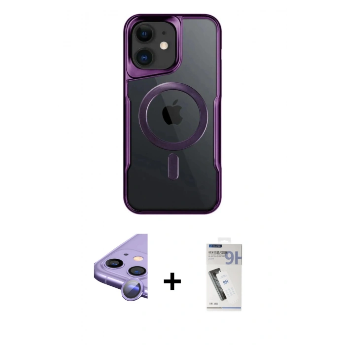 MARSİLYAN™- iPhone 11 Kılıf Yadigar Klasik Özel Seri - Şeffaf Uv Polymer Nano Ekran Koruyucu + Raze Metal Kamera Lens - MR