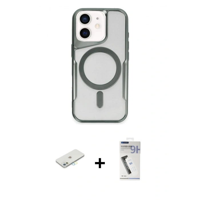 MARSİLYAN™- iPhone 11 Kılıf Yadigar Klasik Özel Seri - Şeffaf Uv Polymer Nano Ekran Koruyucu + Renkli Kamera Lens Koruma Cam - SI