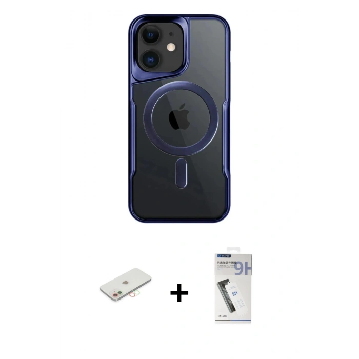 MARSİLYAN™- iPhone 11 Kılıf Yadigar Klasik Özel Seri - Şeffaf Uv Polymer Nano Ekran Koruyucu + Yeşil Renkli Kamera Lens Koruma Cam