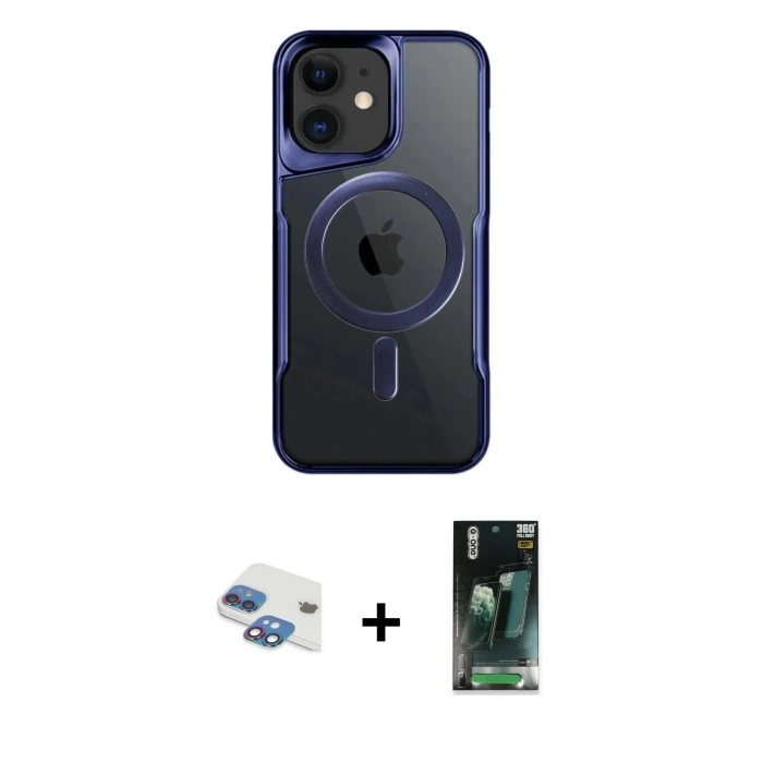 MARSİLYAN™- iPhone 11 Kılıf Yadigar Klasik Özel Seri - Siyah 360 Mat Full Body Arka Koruyucu + Pers Alüminyum Kamera Lens - GI