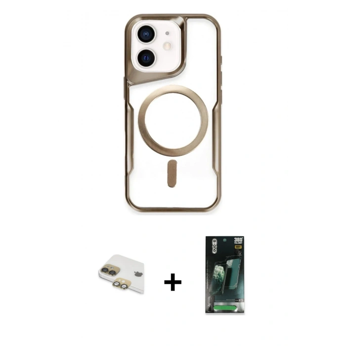 MARSİLYAN™- iPhone 11 Kılıf Yadigar Klasik Özel Seri - Siyah 360 Mat Full Body Arka Koruyucu + Pers Alüminyum Kamera Lens - GD