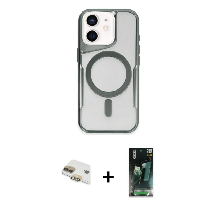 MARSİLYAN™- iPhone 11 Kılıf Yadigar Klasik Özel Seri - Siyah 360 Mat Full Body Arka Koruyucu + Pers Alüminyum Kamera Lens - GD