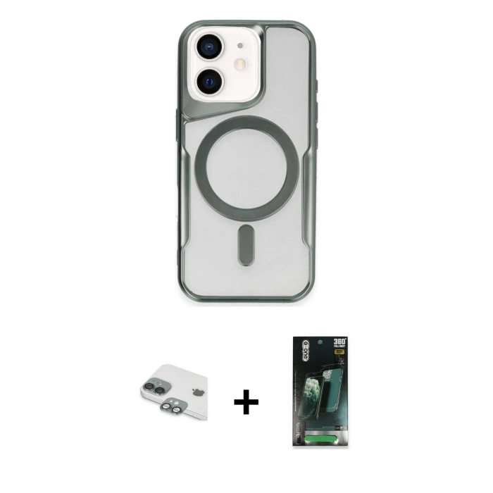 MARSİLYAN™- iPhone 11 Kılıf Yadigar Klasik Özel Seri - Siyah 360 Mat Full Body Arka Koruyucu + Pers Alüminyum Kamera Lens - YL