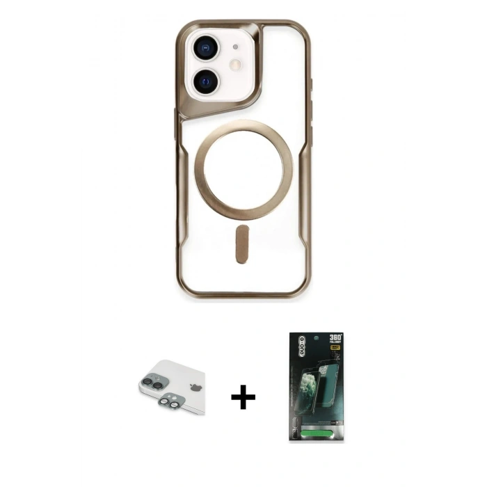 MARSİLYAN™- iPhone 11 Kılıf Yadigar Klasik Özel Seri - Siyah 360 Mat Full Body Arka Koruyucu + Pers Alüminyum Kamera Lens - YL