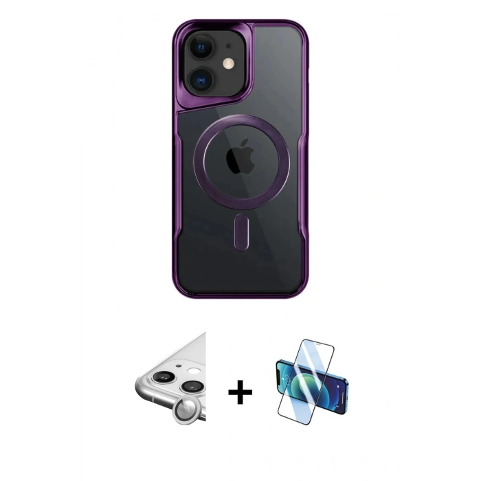 MARSİLYAN™- iPhone 11 Kılıf Yadigar Klasik Özel Seri - Siyah 3D Antistatik Cam Ekran Koruyucu + Raze Metal Kamera Lens - GS