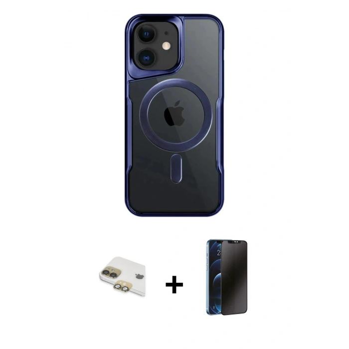 MARSİLYAN™- iPhone 11 Kılıf Yadigar Klasik Özel Seri - Siyah 3D Antistatik Hayalet Cam Ekran Koruyucu + Pers Alüminyum Kamera Lens - GD