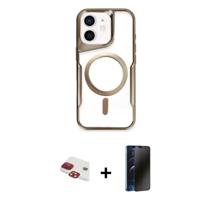 MARSİLYAN™- iPhone 11 Kılıf Yadigar Klasik Özel Seri - Siyah 3D Antistatik Hayalet Cam Ekran Koruyucu + Pers Alüminyum Kamera Lens - KI