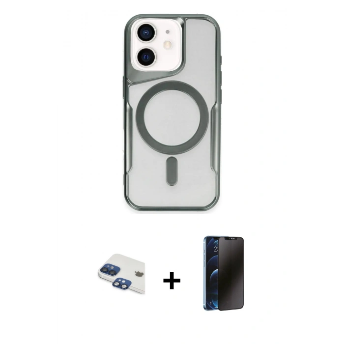 MARSİLYAN™- iPhone 11 Kılıf Yadigar Klasik Özel Seri - Siyah 3D Antistatik Hayalet Cam Ekran Koruyucu + Pers Alüminyum Kamera Lens - LT