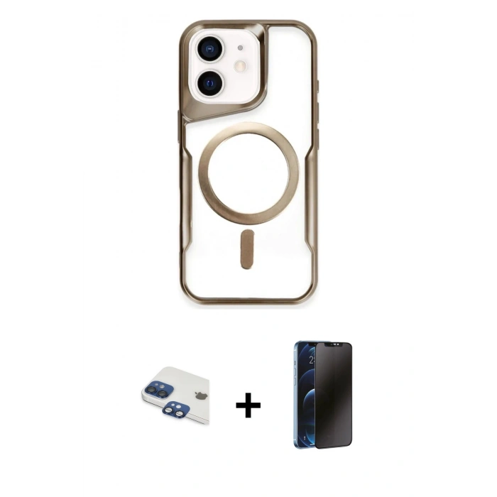MARSİLYAN™- iPhone 11 Kılıf Yadigar Klasik Özel Seri - Siyah 3D Antistatik Hayalet Cam Ekran Koruyucu + Pers Alüminyum Kamera Lens - LT