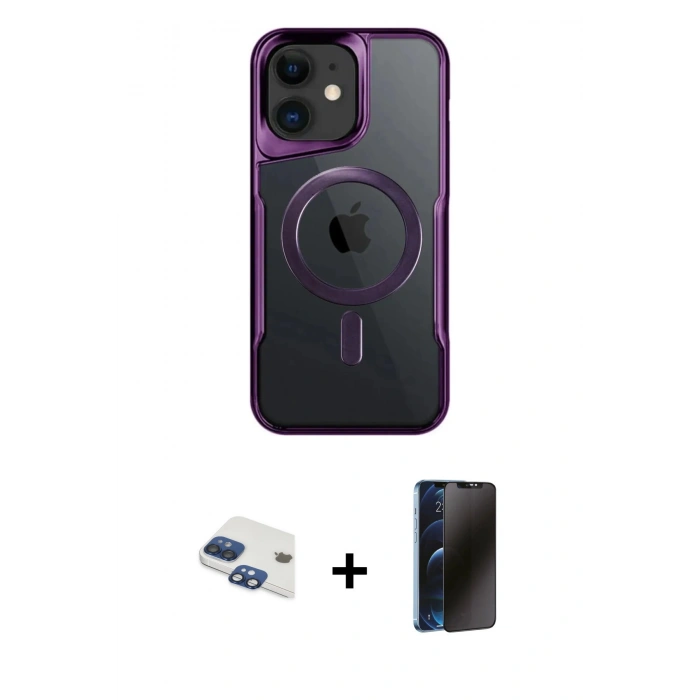 MARSİLYAN™- iPhone 11 Kılıf Yadigar Klasik Özel Seri - Siyah 3D Antistatik Hayalet Cam Ekran Koruyucu + Pers Alüminyum Kamera Lens - LT