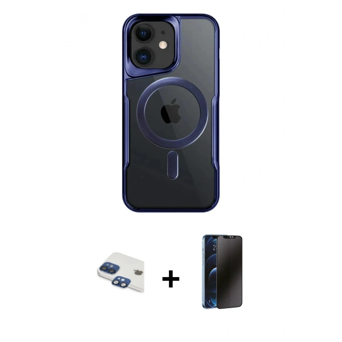 MARSİLYAN™- iPhone 11 Kılıf Yadigar Klasik Özel Seri - Siyah 3D Antistatik Hayalet Cam Ekran Koruyucu + Pers Alüminyum Kamera Lens - LT