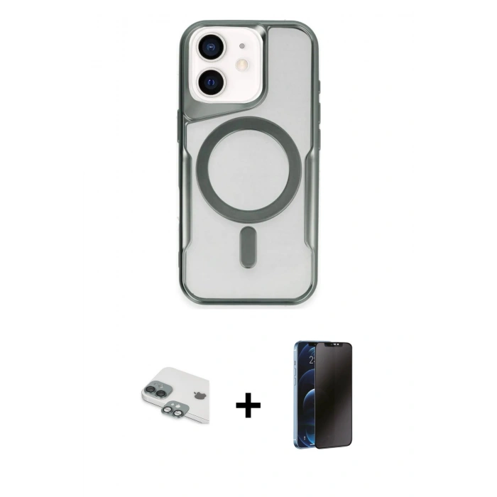 MARSİLYAN™- iPhone 11 Kılıf Yadigar Klasik Özel Seri - Siyah 3D Antistatik Hayalet Cam Ekran Koruyucu + Pers Alüminyum Kamera Lens - YL