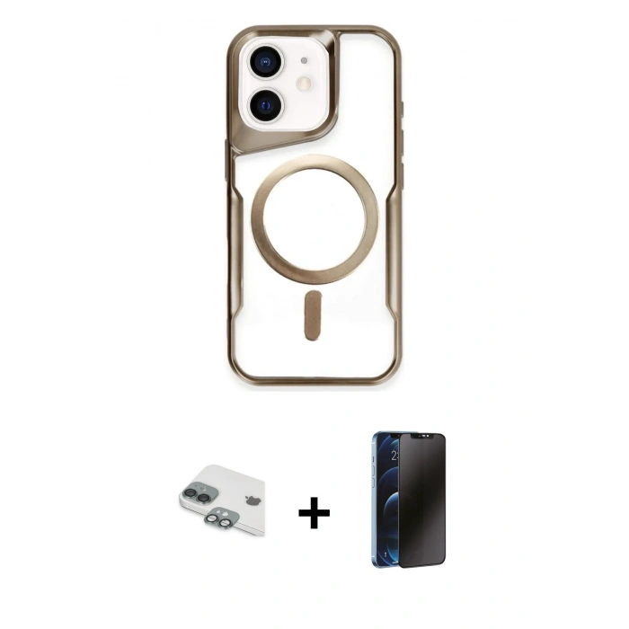 MARSİLYAN™- iPhone 11 Kılıf Yadigar Klasik Özel Seri - Siyah 3D Antistatik Hayalet Cam Ekran Koruyucu + Pers Alüminyum Kamera Lens - YL