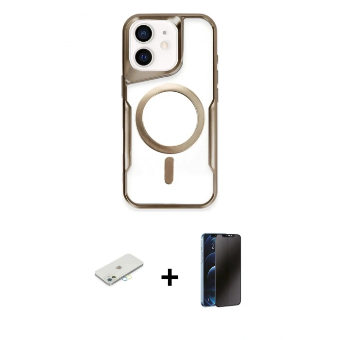 MARSİLYAN™- iPhone 11 Kılıf Yadigar Klasik Özel Seri - Siyah 3D Antistatik Hayalet Cam Ekran Koruyucu + Renkli Kamera Lens Koruma Cam - SI