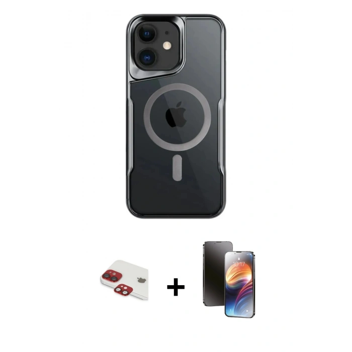MARSİLYAN™- iPhone 11 Kılıf Yadigar Klasik Özel Seri - Siyah 3D Antistatik Mat Seramik Nano Ekran Koruyucu + Pers Alüminyum Kamera Lens - KI