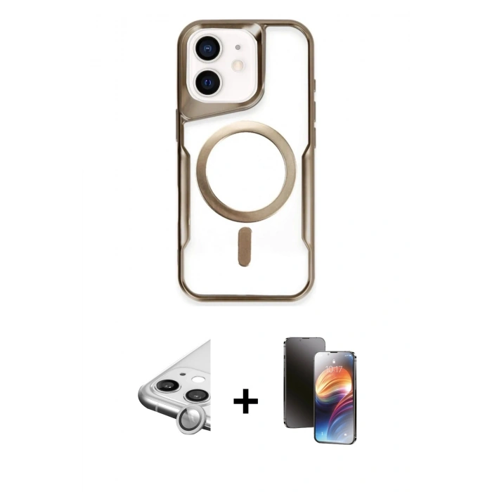 MARSİLYAN™- iPhone 11 Kılıf Yadigar Klasik Özel Seri - Siyah 3D Antistatik Mat Seramik Nano Ekran Koruyucu + Raze Metal Kamera Lens - GS