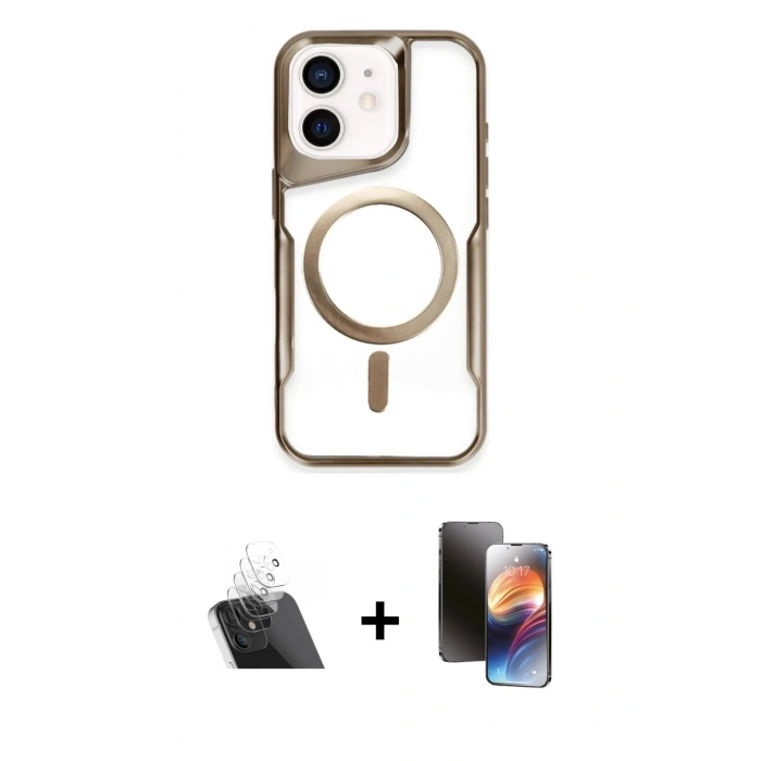 MARSİLYAN™- iPhone 11 Kılıf Yadigar Klasik Özel Seri - Siyah 3D Antistatik Mat Seramik Nano Ekran Koruyucu + Kamera Lens Koruma Cam - SF
