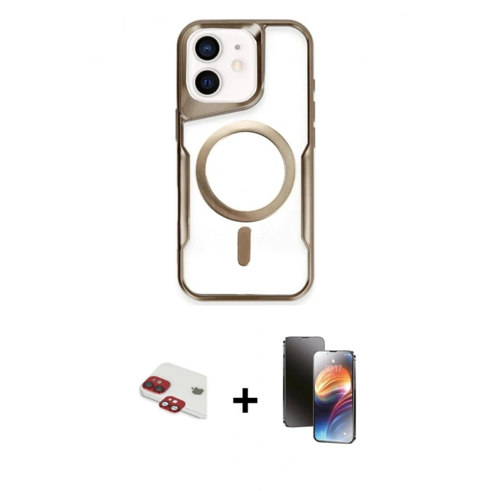MARSİLYAN™- iPhone 11 Kılıf Yadigar Klasik Özel Seri - Siyah 3D Antistatik Mat Seramik Nano Ekran Koruyucu + Pers Alüminyum Kamera Lens - KI