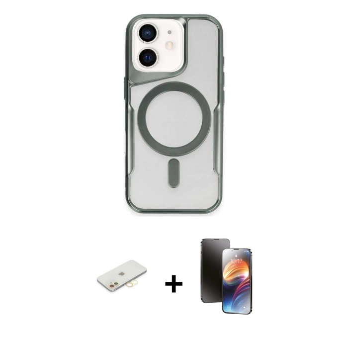 MARSİLYAN™- iPhone 11 Kılıf Yadigar Klasik Özel Seri - Siyah 3D Antistatik Mat Seramik Nano Ekran Koruyucu + Sarı Renkli Kamera Lens Koruma Cam