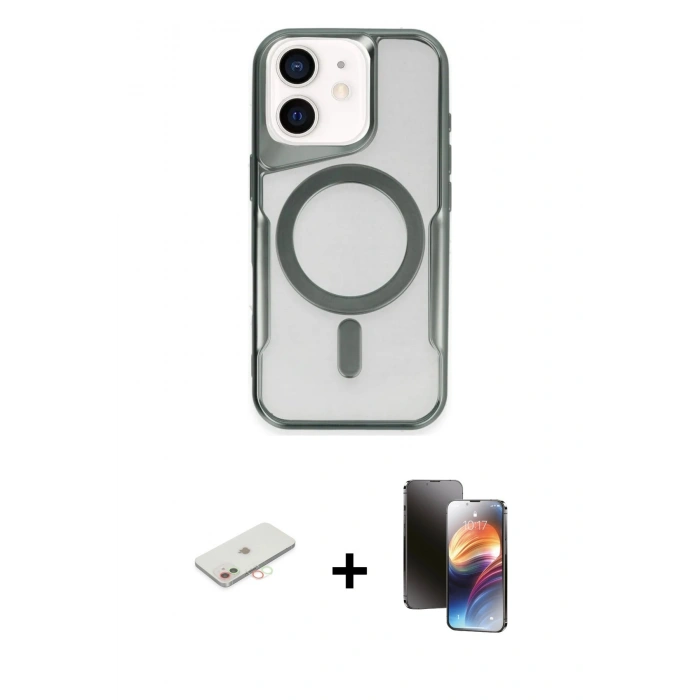 MARSİLYAN™- iPhone 11 Kılıf Yadigar Klasik Özel Seri - Siyah 3D Antistatik Mat Seramik Nano Ekran Koruyucu + Renkli Kamera Lens Koruma Cam - YL