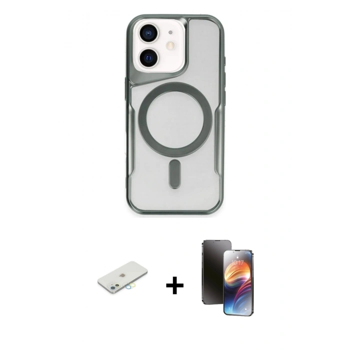 MARSİLYAN™- iPhone 11 Kılıf Yadigar Klasik Özel Seri - Siyah 3D Antistatik Mat Seramik Nano Ekran Koruyucu + Renkli Kamera Lens Koruma Cam - SI