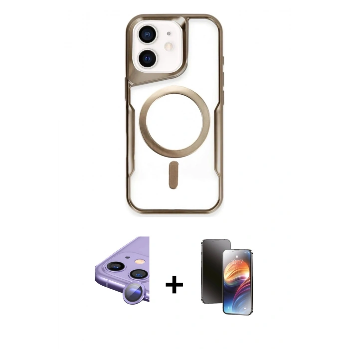MARSİLYAN™- iPhone 11 Kılıf Yadigar Klasik Özel Seri - Siyah 3D Antistatik Mat Seramik Nano Ekran Koruyucu + Raze Metal Kamera Lens - MR