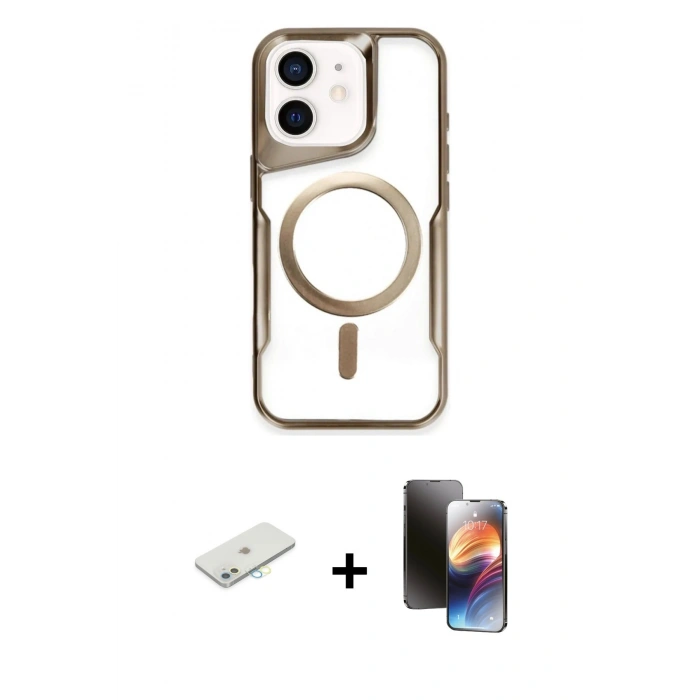 MARSİLYAN™- iPhone 11 Kılıf Yadigar Klasik Özel Seri - Siyah 3D Antistatik Mat Seramik Nano Ekran Koruyucu + Renkli Kamera Lens Koruma Cam - SI