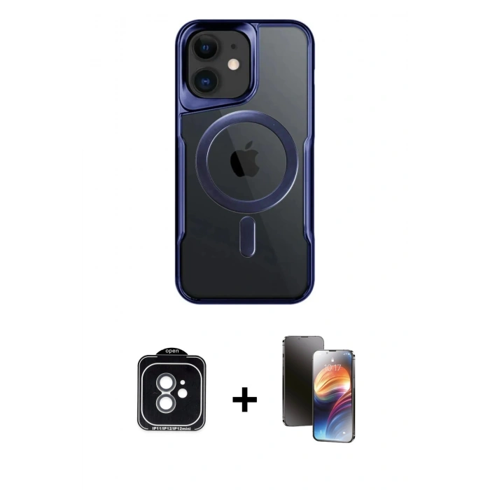 MARSİLYAN™- iPhone 11 Kılıf Yadigar Klasik Özel Seri - Siyah 3D Antistatik Mat Seramik Nano Ekran Koruyucu + PVD Metal Kamera Lens - YL