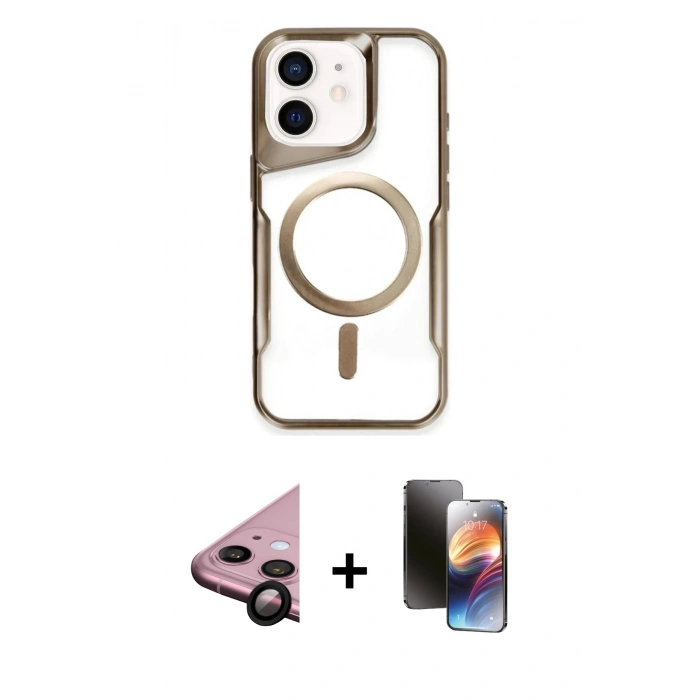 MARSİLYAN™- iPhone 11 Kılıf Yadigar Klasik Özel Seri - Siyah 3D Antistatik Mat Seramik Nano Ekran Koruyucu + Raze Metal Kamera Lens - SH