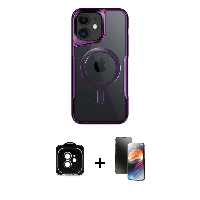 MARSİLYAN™- iPhone 11 Kılıf Yadigar Klasik Özel Seri - Siyah 3D Antistatik Mat Seramik Nano Ekran Koruyucu + PVD Metal Kamera Lens - TU
