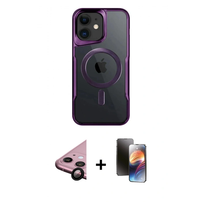 MARSİLYAN™- iPhone 11 Kılıf Yadigar Klasik Özel Seri - Siyah 3D Antistatik Mat Seramik Nano Ekran Koruyucu + Raze Metal Kamera Lens - SH