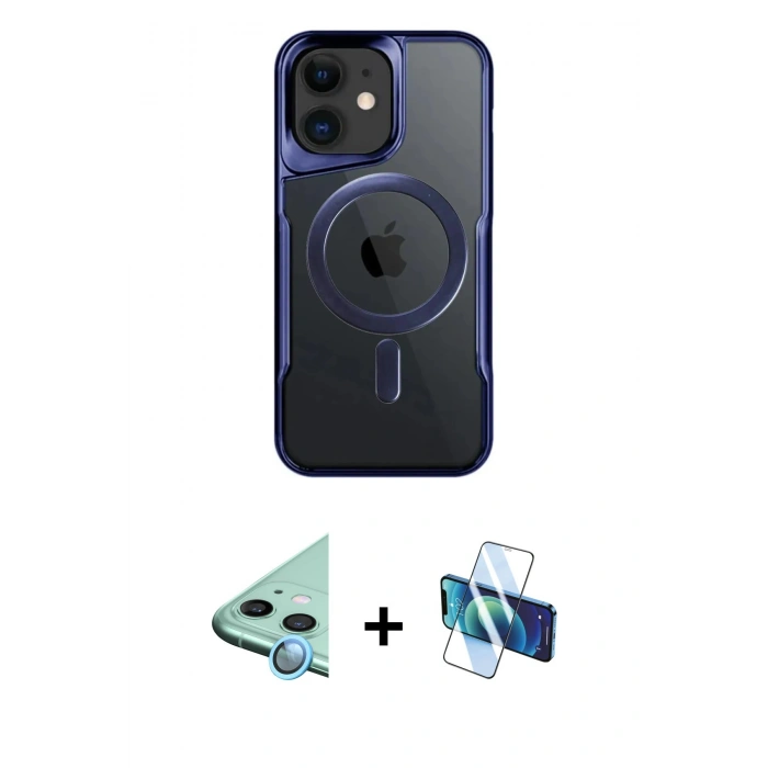 MARSİLYAN™- iPhone 11 Kılıf Yadigar Klasik Özel Seri - Siyah 3D Antistatik Seramik Nano Ekran Koruyucu + Raze Metal Kamera Lens - MI