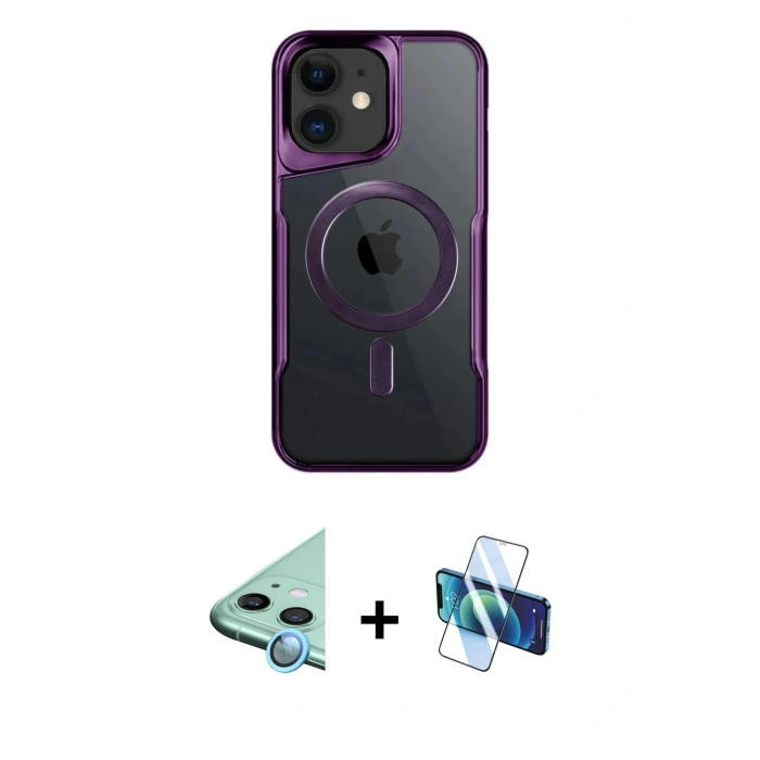 MARSİLYAN™- iPhone 11 Kılıf Yadigar Klasik Özel Seri - Siyah 3D Antistatik Seramik Nano Ekran Koruyucu + Raze Metal Kamera Lens - MI