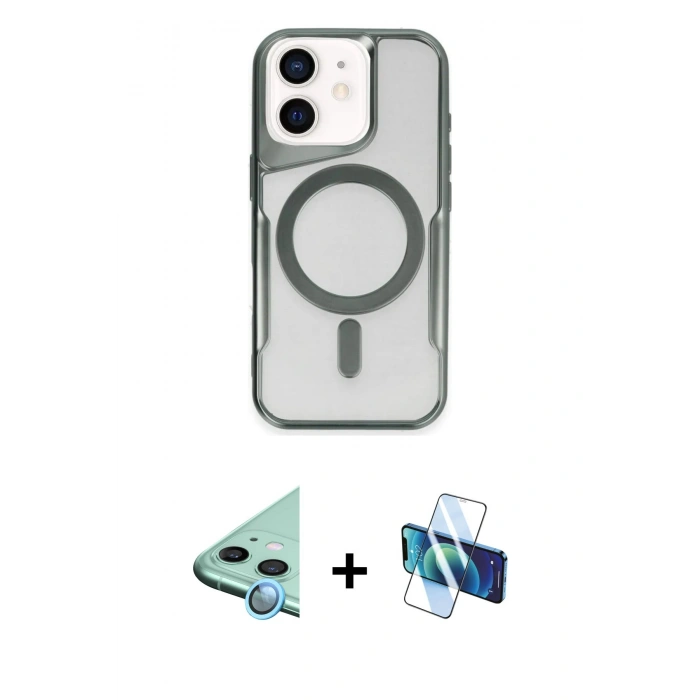MARSİLYAN™- iPhone 11 Kılıf Yadigar Klasik Özel Seri - Siyah 3D Antistatik Seramik Nano Ekran Koruyucu + Raze Metal Kamera Lens - MI