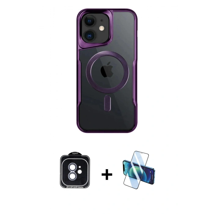 MARSİLYAN™- iPhone 11 Kılıf Yadigar Klasik Özel Seri - Siyah 3D Antistatik Seramik Nano Ekran Koruyucu + PVD Metal Kamera Lens - MI