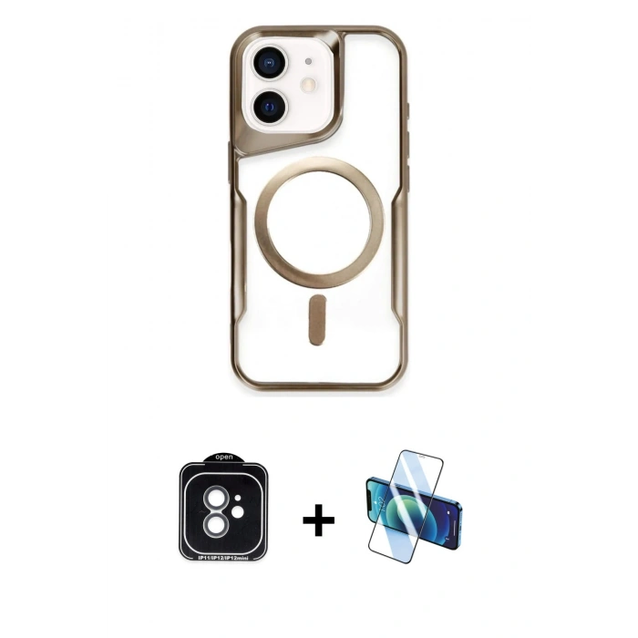 MARSİLYAN™- iPhone 11 Kılıf Yadigar Klasik Özel Seri - Siyah 3D Antistatik Seramik Nano Ekran Koruyucu + PVD Metal Kamera Lens - YL