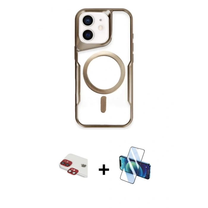 MARSİLYAN™- iPhone 11 Kılıf Yadigar Klasik Özel Seri - Siyah 3D Antistatik Seramik Nano Ekran Koruyucu + Pers Alüminyum Kamera Lens - KI