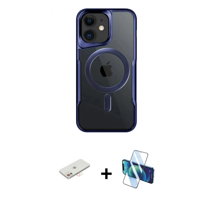 MARSİLYAN™- iPhone 11 Kılıf Yadigar Klasik Özel Seri - Siyah 3D Antistatik Seramik Nano Ekran Koruyucu + Renkli Kamera Lens Koruma Cam - YL