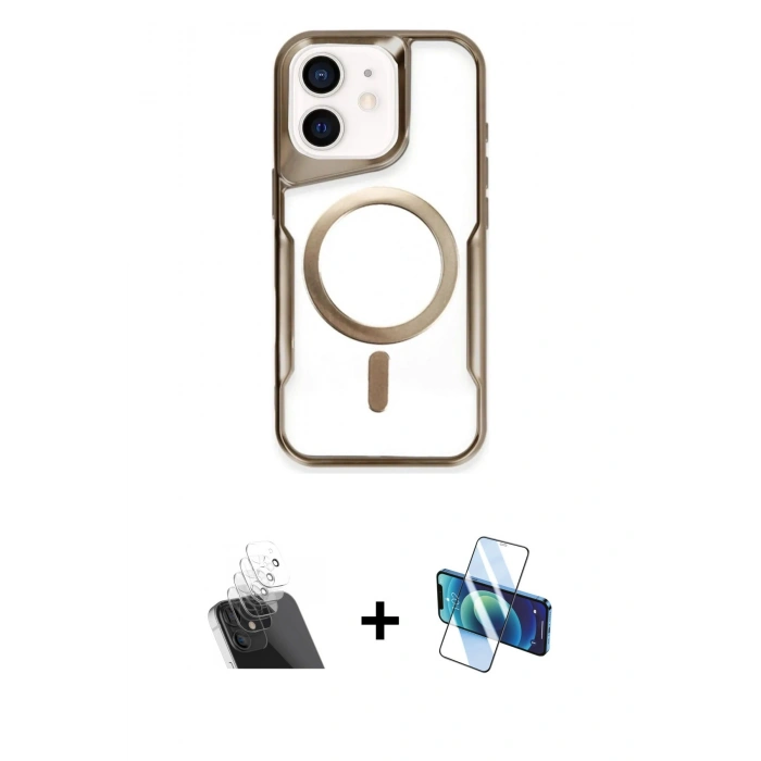 MARSİLYAN™- iPhone 11 Kılıf Yadigar Klasik Özel Seri - Siyah 3D Antistatik Seramik Nano Ekran Koruyucu + Kamera Lens Koruma Cam - SF