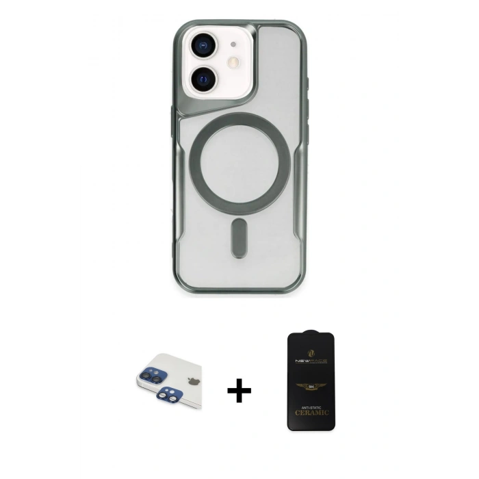 MARSİLYAN™- iPhone 11 Kılıf Yadigar Klasik Özel Seri - Siyah 6D Antistatik Mat Seramik Hayalet Nano Ekran Koruyucu + Pers Alüminyum Kamera Lens - LT