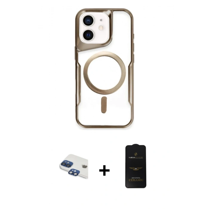 MARSİLYAN™- iPhone 11 Kılıf Yadigar Klasik Özel Seri - Siyah 6D Antistatik Mat Seramik Hayalet Nano Ekran Koruyucu + Pers Alüminyum Kamera Lens - LT