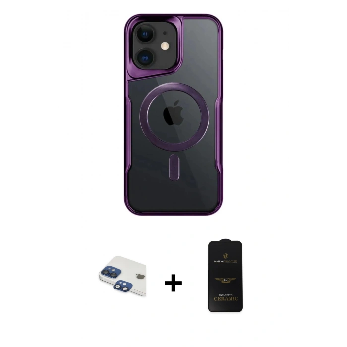 MARSİLYAN™- iPhone 11 Kılıf Yadigar Klasik Özel Seri - Siyah 6D Antistatik Mat Seramik Hayalet Nano Ekran Koruyucu + Pers Alüminyum Kamera Lens - LT