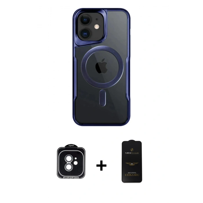 MARSİLYAN™- iPhone 11 Kılıf Yadigar Klasik Özel Seri - Siyah 6D Antistatik Mat Seramik Hayalet Nano Ekran Koruyucu + PVD Metal Kamera Lens - YL