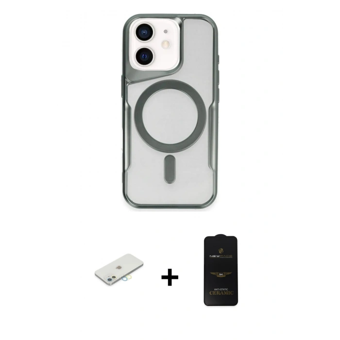 MARSİLYAN™- iPhone 11 Kılıf Yadigar Klasik Özel Seri - Siyah 6D Antistatik Mat Seramik Hayalet Nano Ekran Koruyucu + Renkli Kamera Lens Koruma Cam - SI