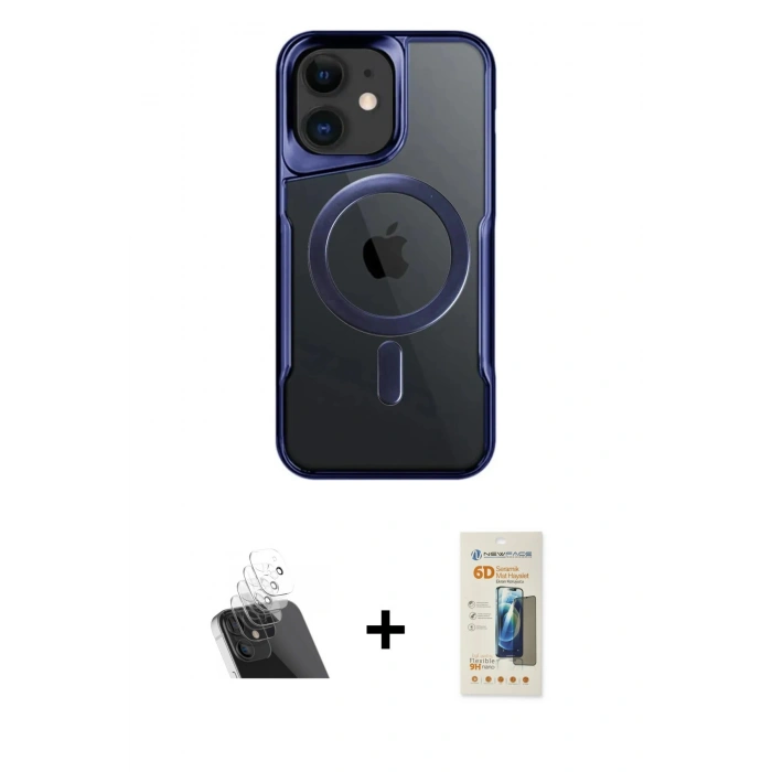 MARSİLYAN™- iPhone 11 Kılıf Yadigar Klasik Özel Seri - Siyah 6D Mat Seramik Hayalet Nano Ekran Koruyucu + Şeffaf Kamera Lens Koruma Cam