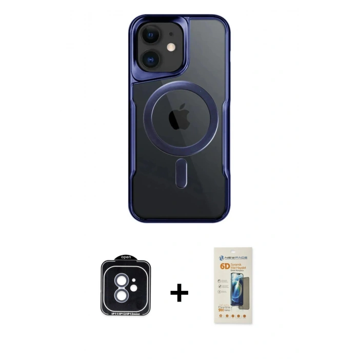 MARSİLYAN™- iPhone 11 Kılıf Yadigar Klasik Özel Seri - Siyah 6D Mat Seramik Hayalet Nano Ekran Koruyucu + PVD Metal Kamera Lens - MI