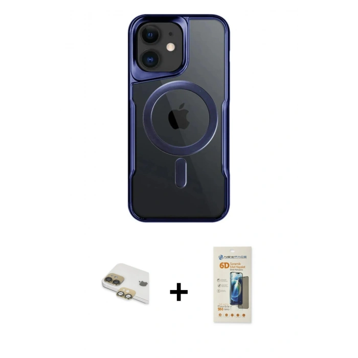 MARSİLYAN™- iPhone 11 Kılıf Yadigar Klasik Özel Seri - Siyah 6D Mat Seramik Hayalet Nano Ekran Koruyucu + Pers Alüminyum Kamera Lens - GD